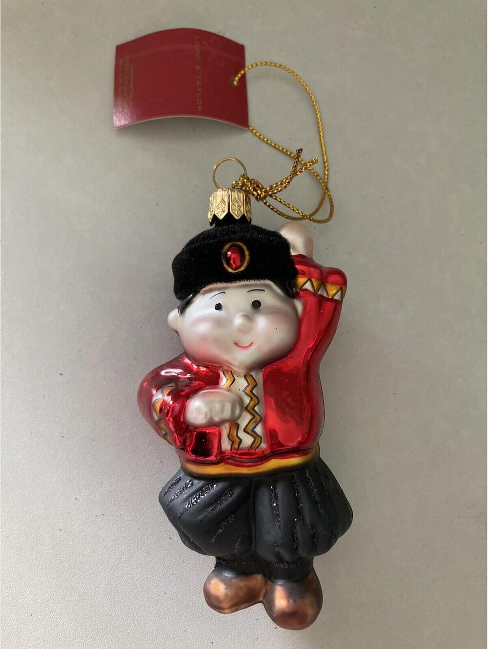 Lord & Taylor 2003 Glass Blown Oriental Soldier Christmas Ornament (4" L)